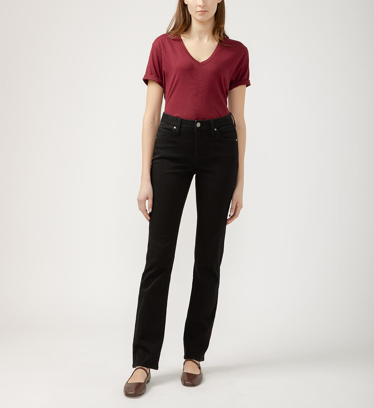 Ruby Mid Rise Straight Leg Jeans, Black, hi-res image number 0