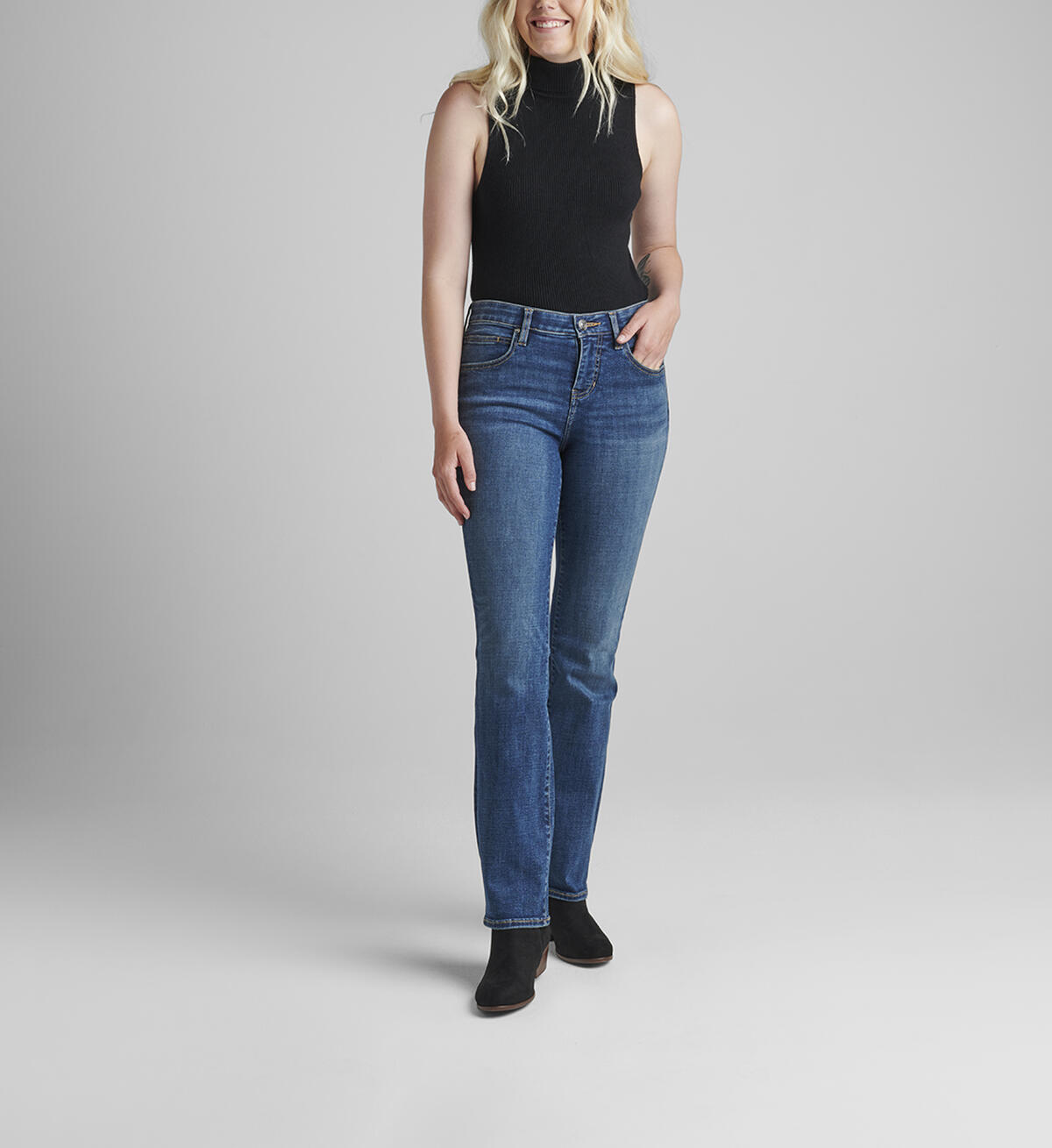 Eloise Mid Rise Bootcut Jeans, , hi-res image number 0