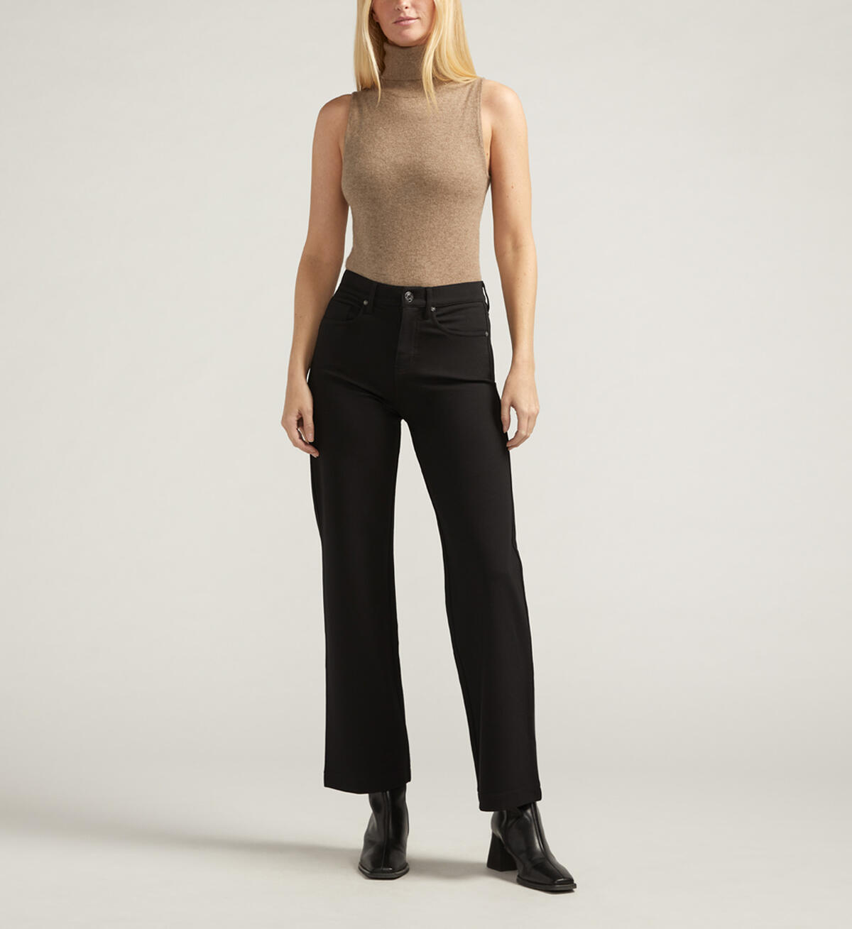 Sophia High Rise Wide Leg Ponte Pants, Black, hi-res image number 0