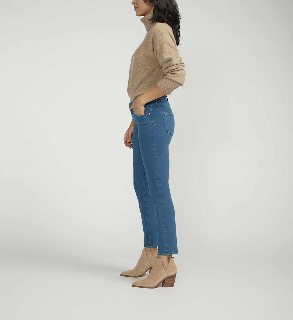 Cassie Mid Rise Slim Straight Leg Jeans, , hi-res image number 2