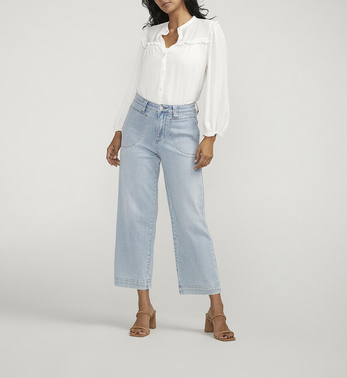 Sophia High Rise Wide Leg Cropped Jeans, Surf Spray Blue, hi-res image number 0