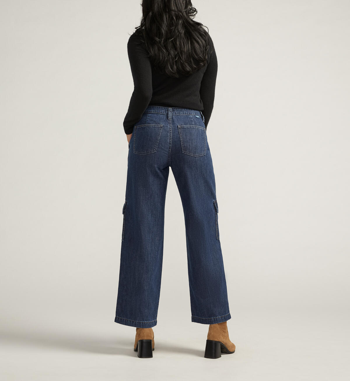 High Rise Wide Leg Cargo Jeans, Elysian Blue, hi-res image number 1