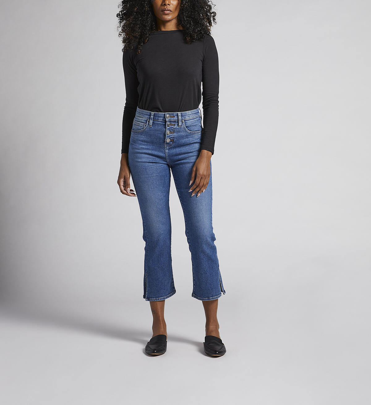 Phoebe High Rise Cropped Bootcut Jeans, , hi-res image number 0