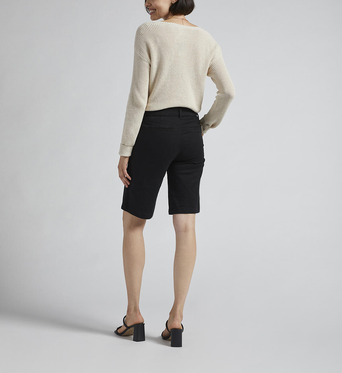 Maddie Mid Rise Bermuda Pull-On Short, Black, hi-res image number 1