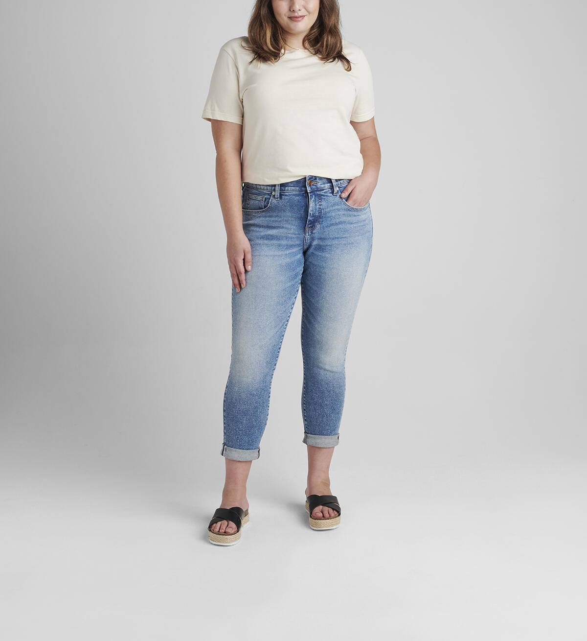 Carter Mid Rise Girlfriend Jeans Plus Size, , hi-res image number 0