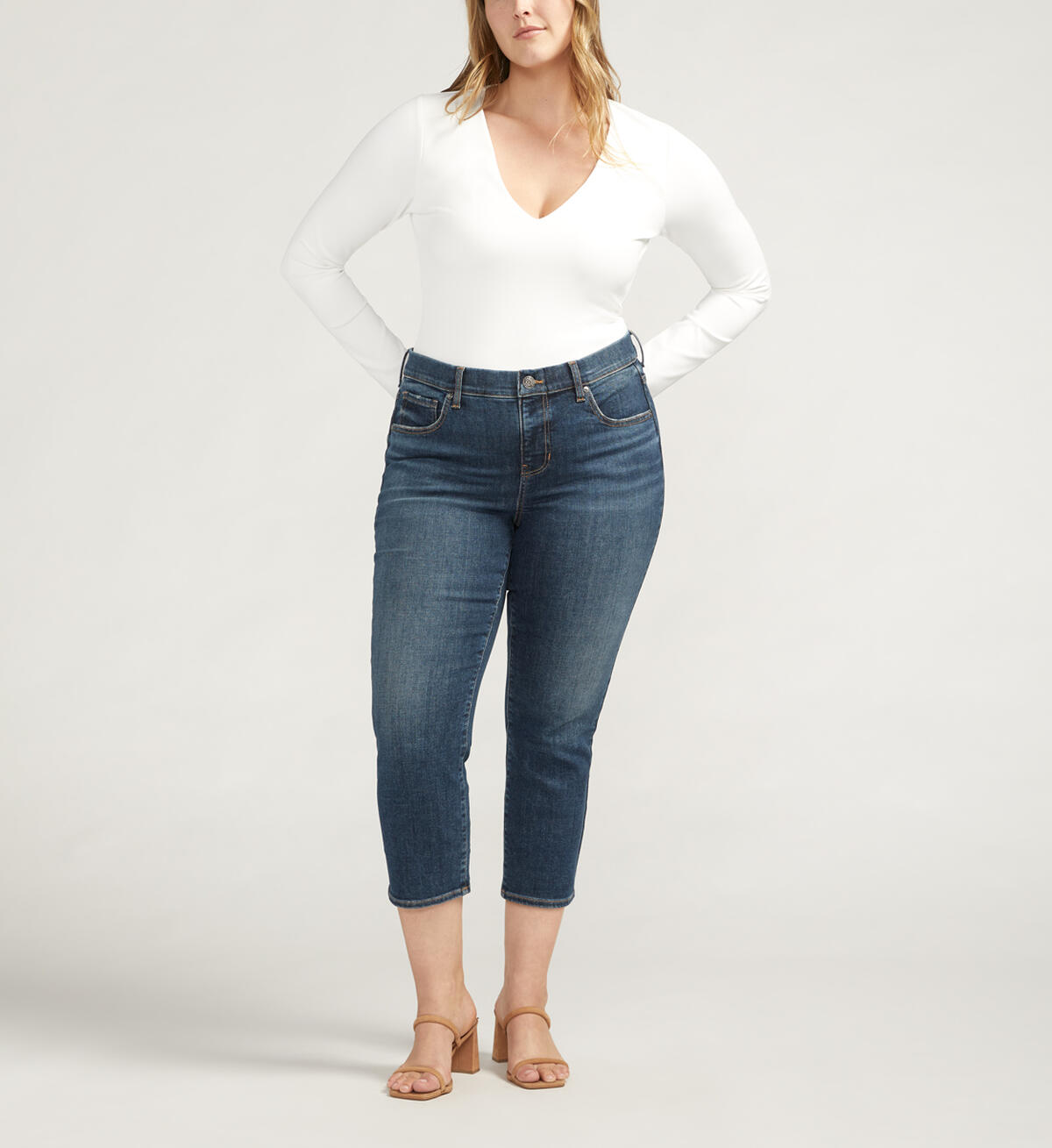 Maya Mid Rise Capris Plus Size, , hi-res image number 0