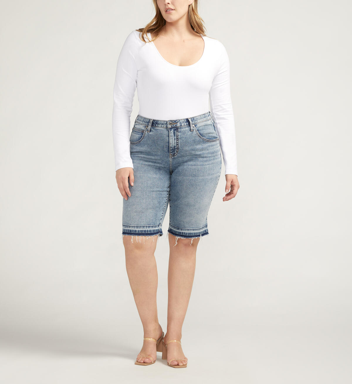 Cecilia Mid Rise Bermuda Shorts Plus Size, , hi-res image number 0